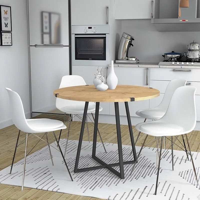 ΤΡΑΠΕΖΙ RUBES MEGAPAP ΧΡΩΜΑ SONOMA - ΑΝΘΡΑΚΙ 120X120X78ΕΚ.