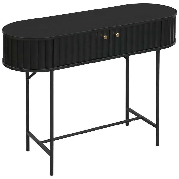 Κονσόλα Zeplen pakoworld MDF-μέταλλο σε μαύρη απόχρωση 100x35x75εκ