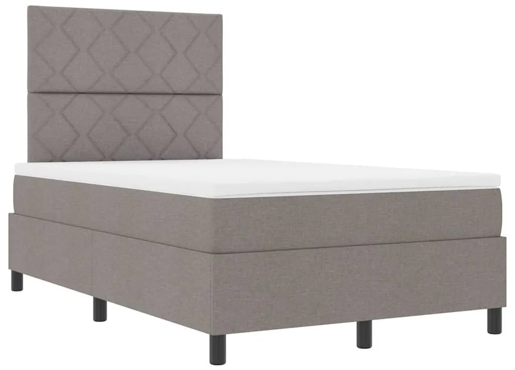 vidaXL Κρεβάτι με ελατήρια με στρώμα Taupe 120 x 200 cm ύφασμα
