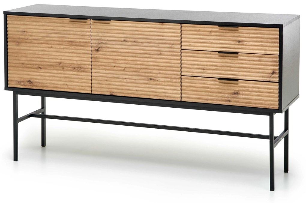 MURANO KM-1 chest, color: artisan oak/black DIOMMI V-PL-MURANO-KM-1