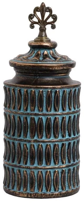 Βάζο 818695 373-121-639 16x16x40cm Bronze-Turquoise Κεραμικό