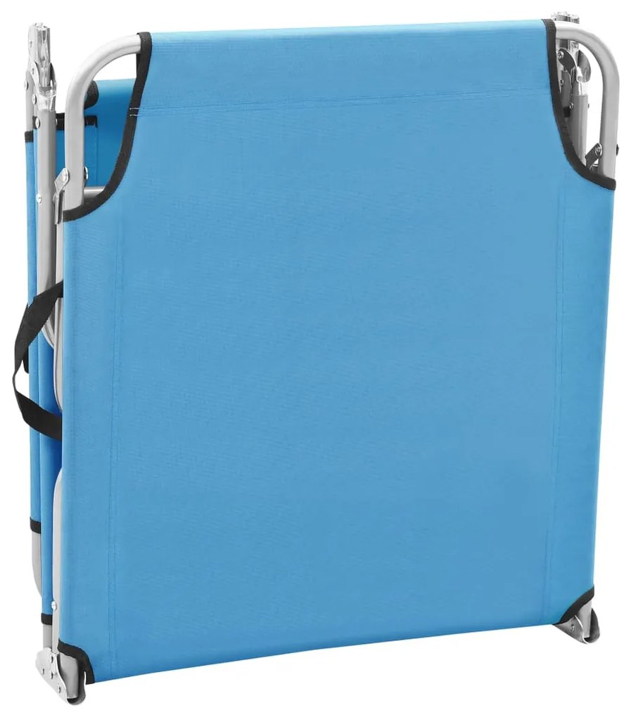 vidaXL Ξαπλώστρα Πτυσσόμενη Τιρκουάζ Μπλε από Ατσάλι / Ύφασμα