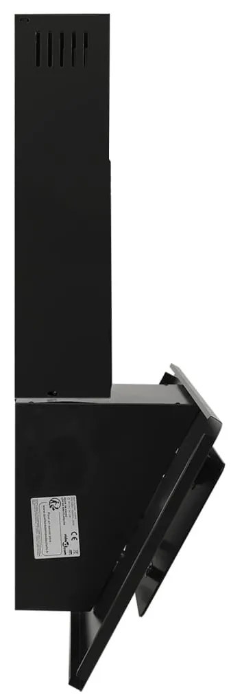 vidaXL Απορροφητήρας Τοίχου Μαύρος 90 εκ. Αν. Ατσάλι & Ψημένο Γυαλί