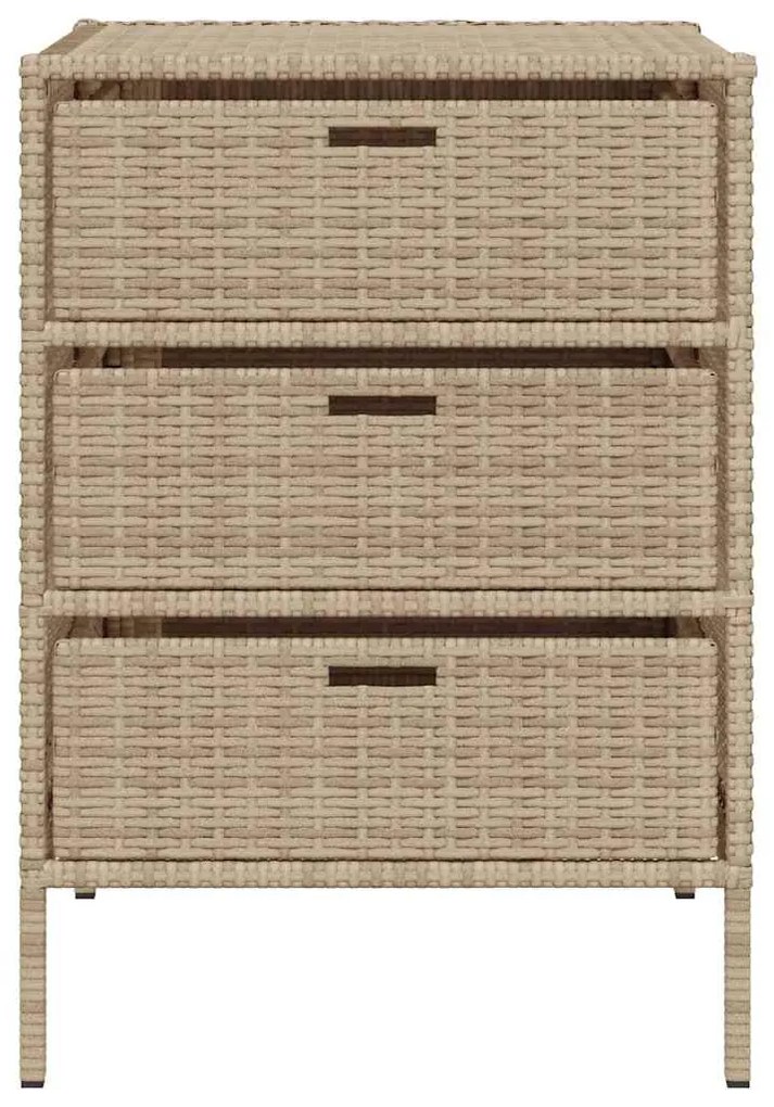 vidaXL Ντουλάπι Αποθήκευσης Κήπου Beige 55x59x80 εκ. Συνθετικό Ρατάν