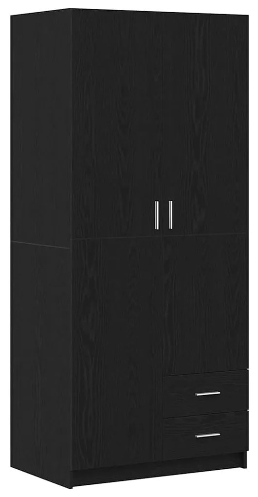 vidaXL Ντουλάπι Μαύρη δρυς 80 x 52 x 180 εκ Επεξεργασμένο ξύλο