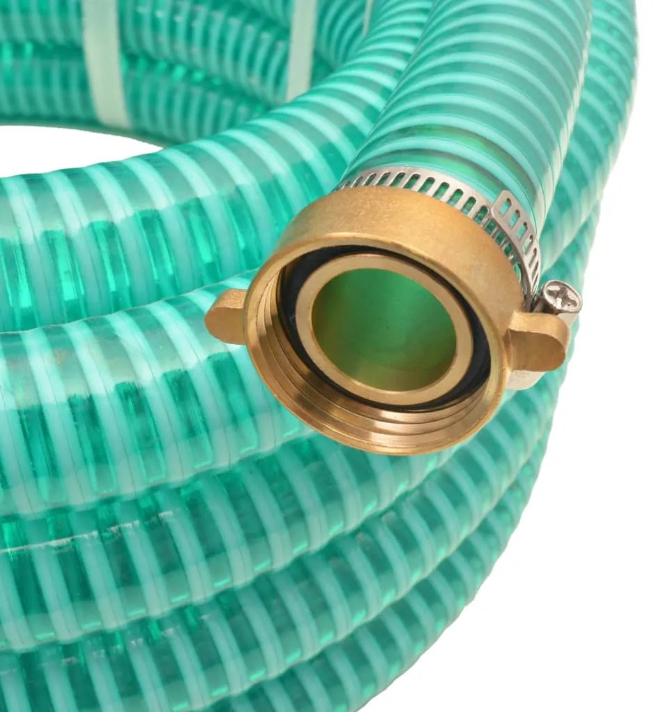 vidaXL Σωλήνας Αναρρόφησης Ορειχάλκινες Συνδέσεις Πράσινος 7 μ/25 χιλ