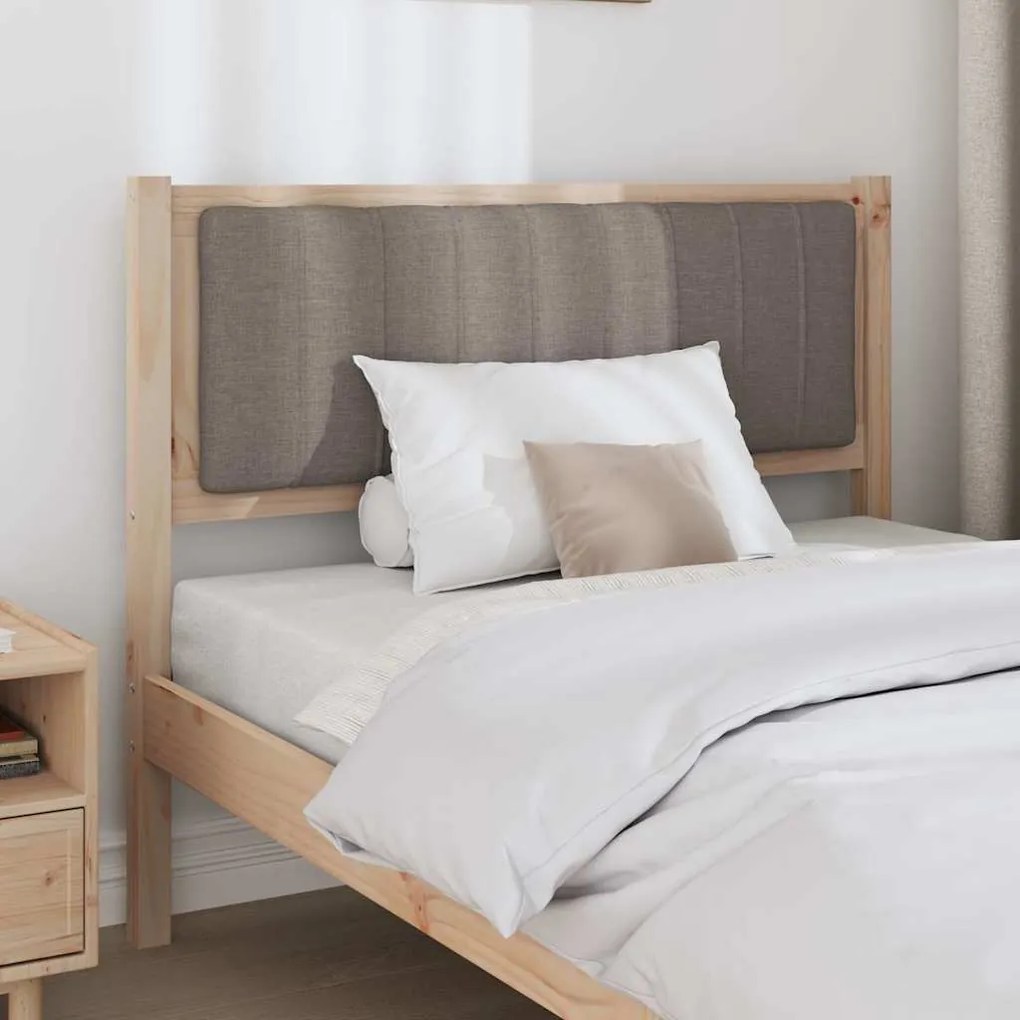 vidaXL Ταπετσαρισμένο κεφαλάρι Καφέ 100 cm Στερεά ξυλεία πεύκου