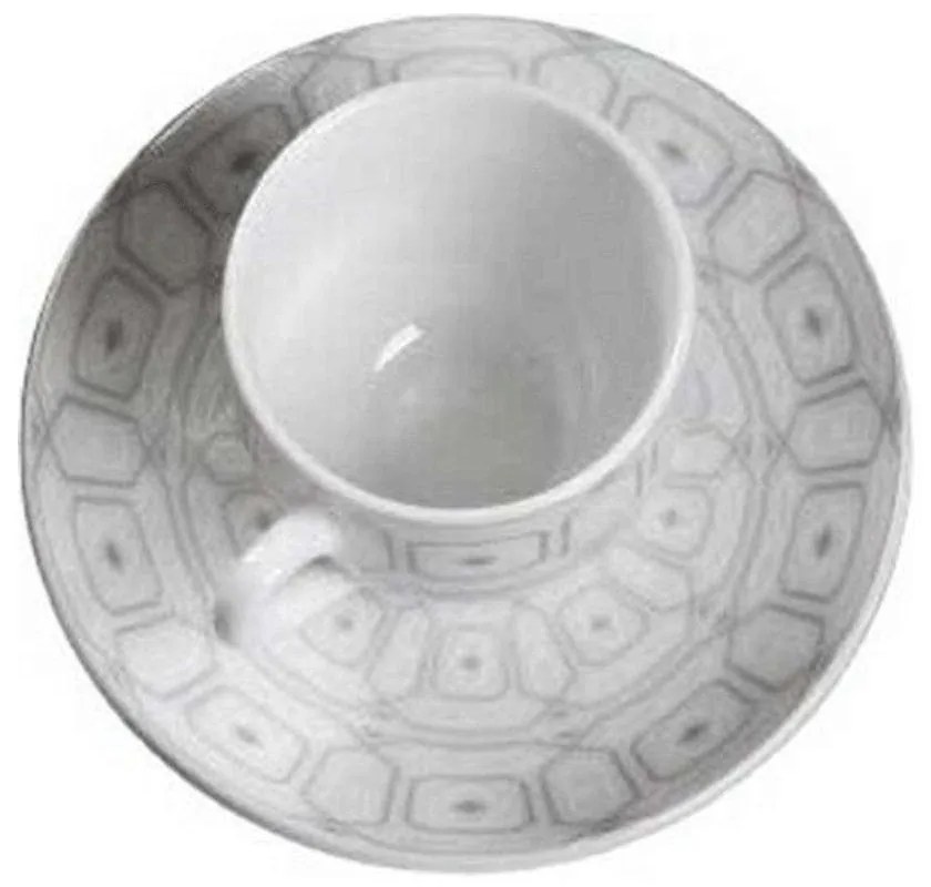 Φλυτζάνι Καφέ Με Πιατάκι Ovvio 25.627.17 100ml White-Grey Cryspo Trio Porcelain