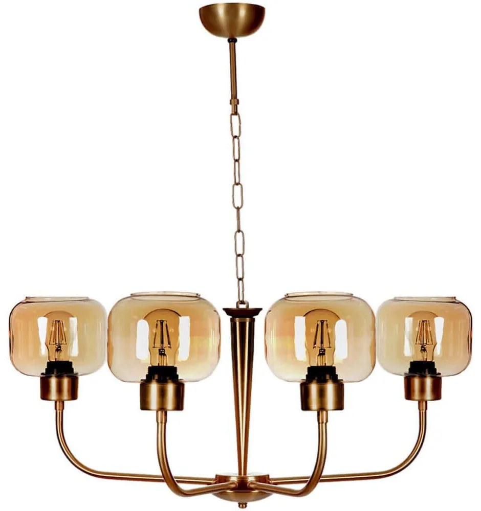 Φωτιστικό Οροφής 534LUN5826 74x78cm 4xE27 40W Gold-Honey Opviq