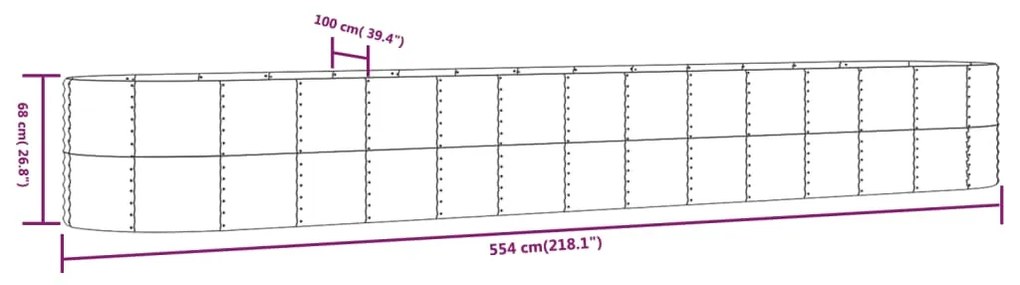 ΖΑΡΝΤΙΝΙΕΡΑ ΠΡΑΣΙΝΟ 554X100X68ΕΚ. ΑΤΣΑΛΙ ΜΕ ΗΛΕΚΤΡ.ΒΑΦΗ ΠΟΥΔΡΑΣ 319083