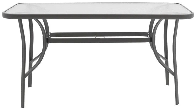 Σετ κήπου - Τραπεζαρία Ensure - Sussie 5 τεμ. μέταλλο - γυαλί ανθρακί 140x80x70 εκ. 140x80x70 εκ.