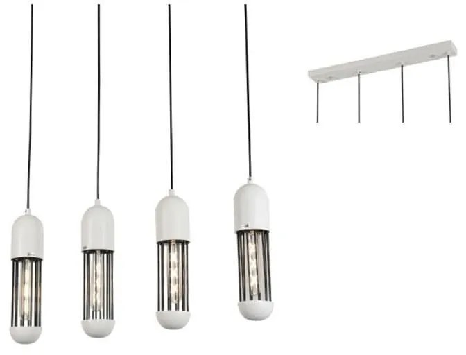 Φωτιστικό Οροφής - Ράγα HM174P65WH 4ΧΕ27 65X8XH120 White Aca Decor Metal