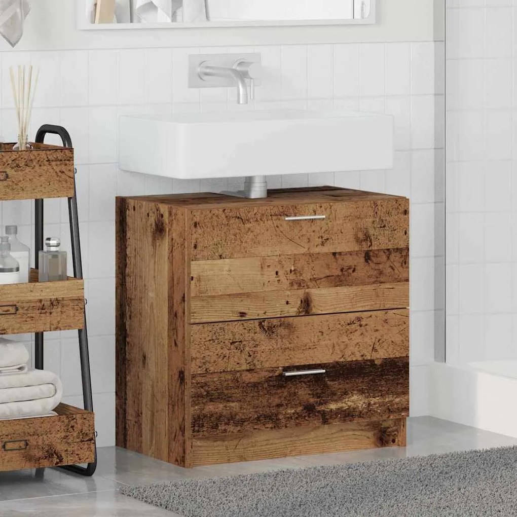 vidaXL Ντουλάπι Νεροχύτη Παλιό Ξύλο 59 x 37 x 59 cm Επεξεργασμένο ξύλο
