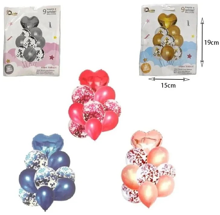 Double happiness μπαλόνια 9τμχ - Inspire a smile balloons 9pcs