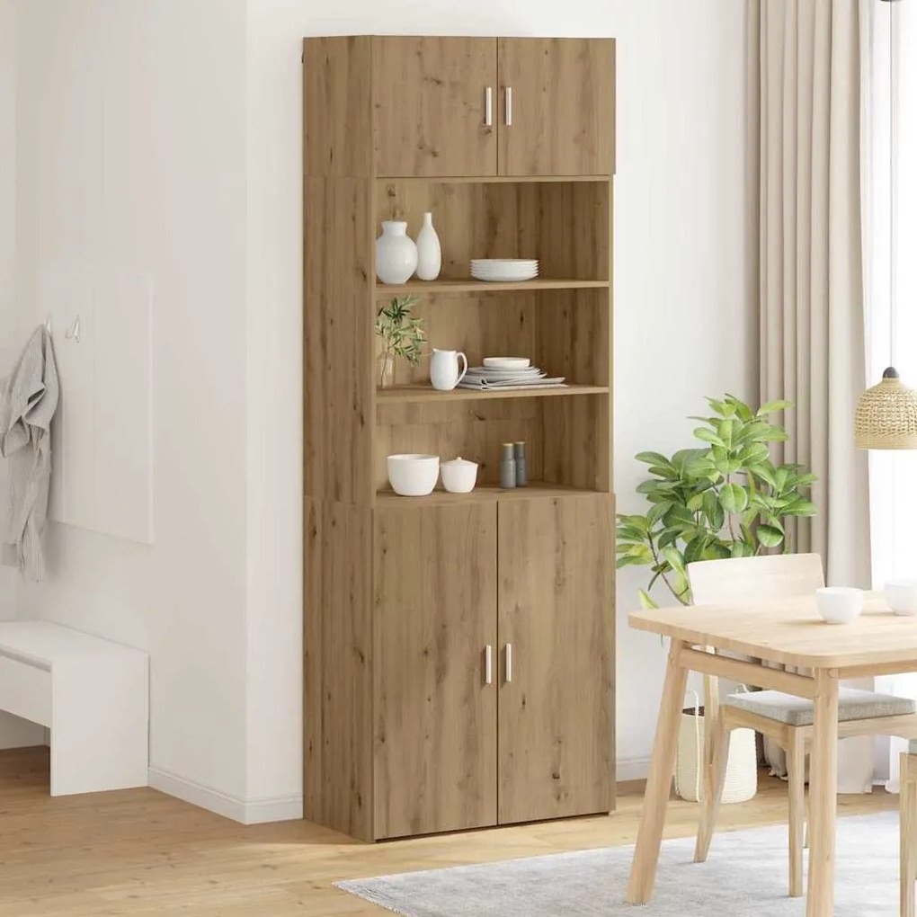 vidaXL Ντουλάπι αποθήκευσης Επιτοίχιο Artisan Oak 80 x 42,5 x 225 εκ