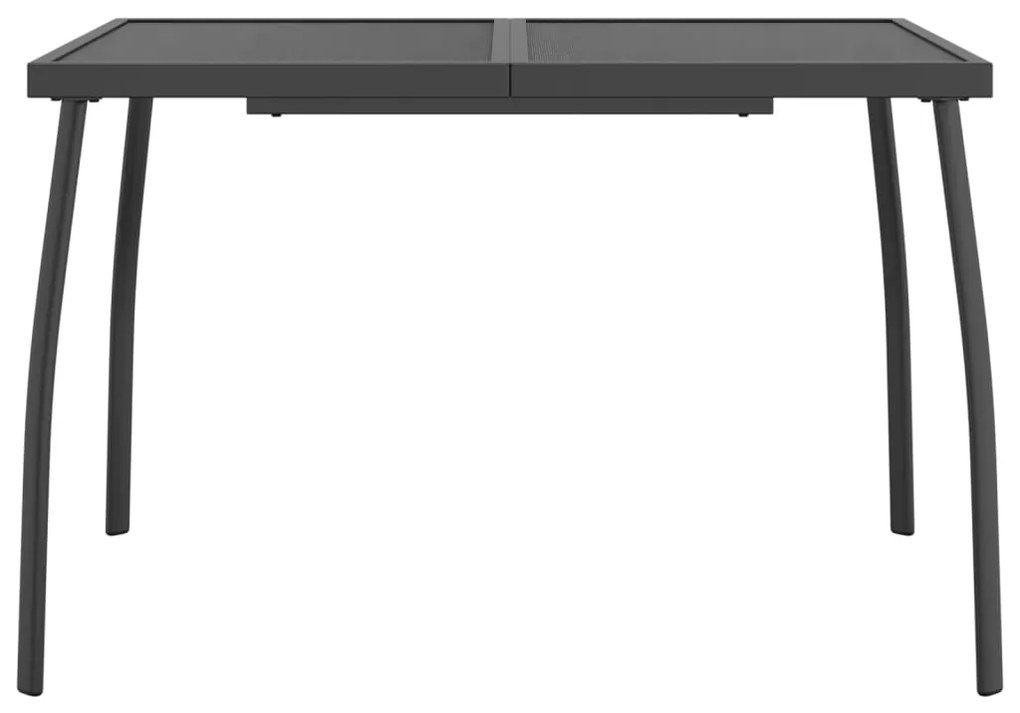 vidaXL Τραπέζι Κήπου Ανθρακί με Πλέγμα 110 x 80 x 72 εκ. Ατσάλινο