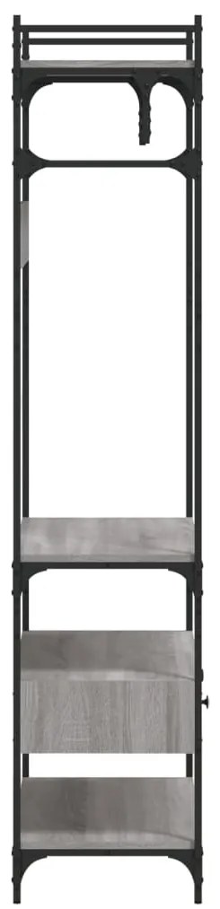 vidaXL Ντουλάπα με Συρτάρια Γκρι Sonoma 89x39x184,5 εκ Επεξεργ. Ξύλο