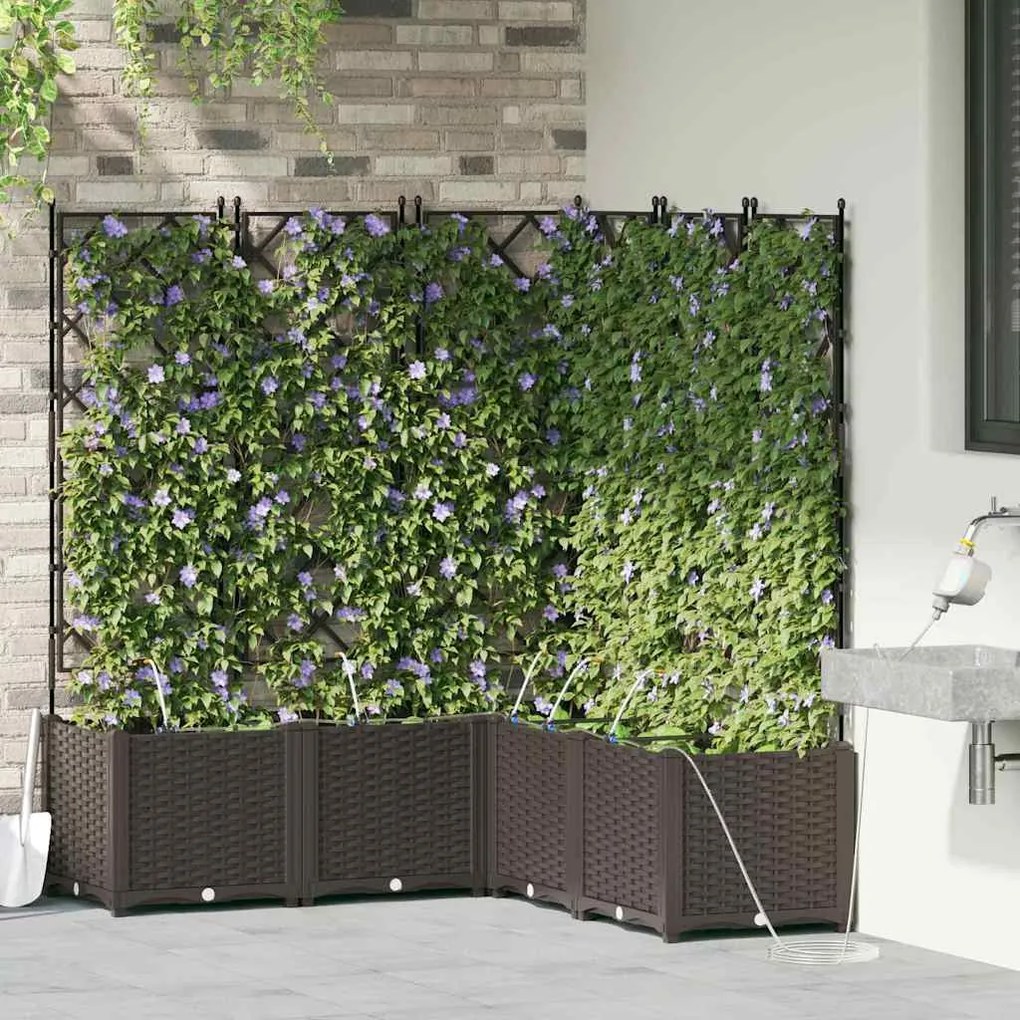 vidaXL Ζαρντινιέρες κήπου Καφέ 120 x 120 x 142 cm Ατσάλι