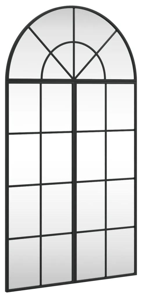 vidaXL Καθρέφτης Τοίχου Αψίδα Μαύρος 60 x 110 εκ. από Σίδερο
