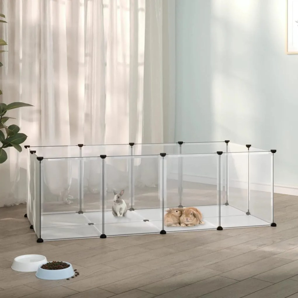 vidaXL Κλουβί Μικρών Ζώων Διαφανές 144x74x46,5 εκ Πολυπροπυλ. &amp; Ατσάλι