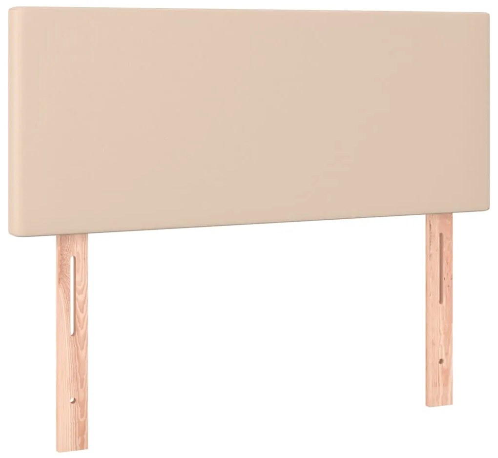 vidaXL Κρεβάτι Boxspring Στρώμα&amp;LED Καπουτσίνο 120x200 εκ. Συνθ. Δέρμα