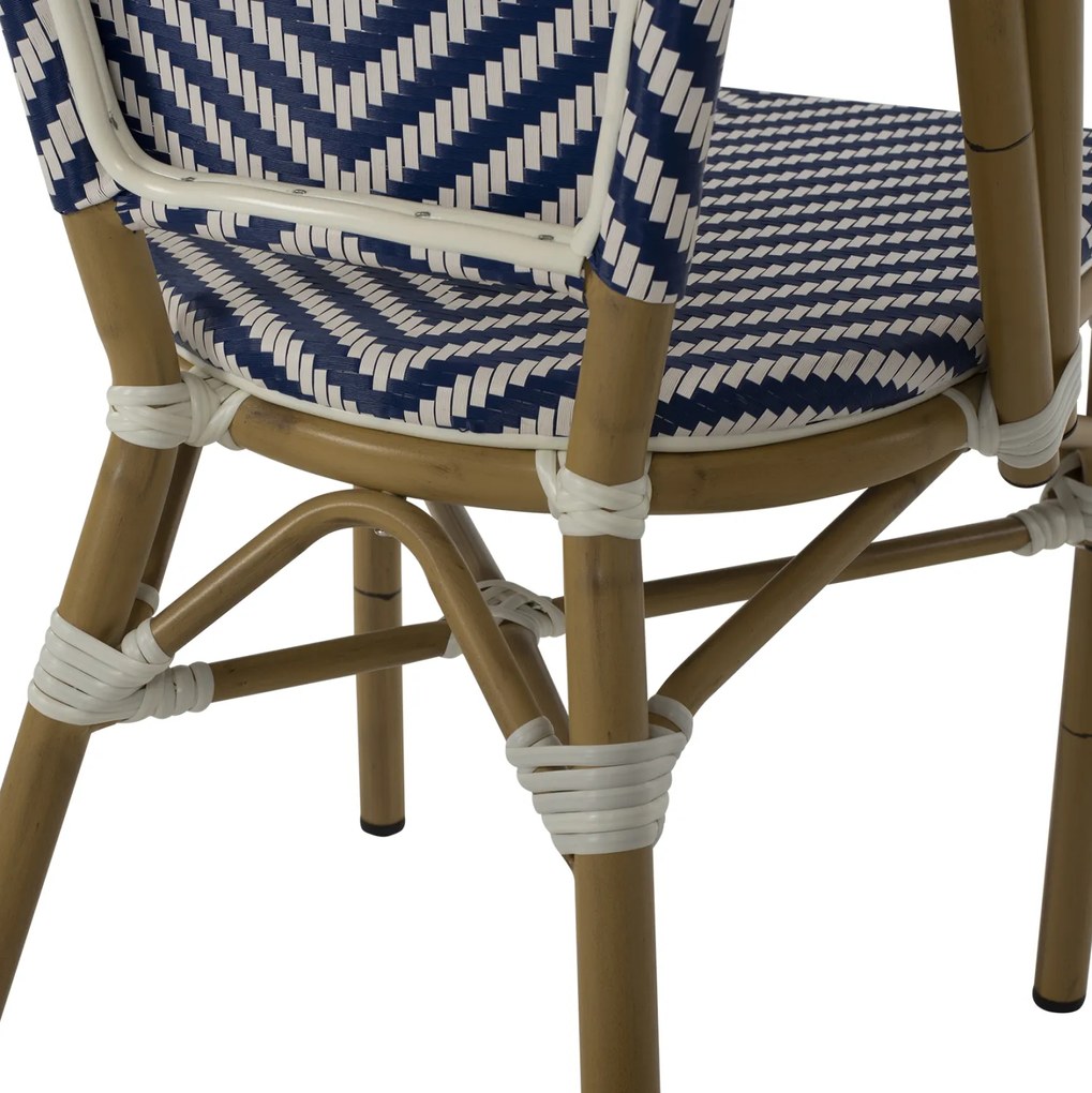 Καρέκλα Bamboo Look Μπλε-Λευκό 46x56x88 Υ Εκ.
