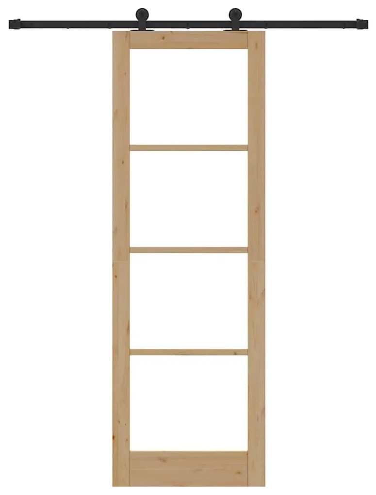 vidaXL Συρόμενη Πόρτα ORKDAL Καφέ 78 x 232 cm Ξύλο και μέταλλο