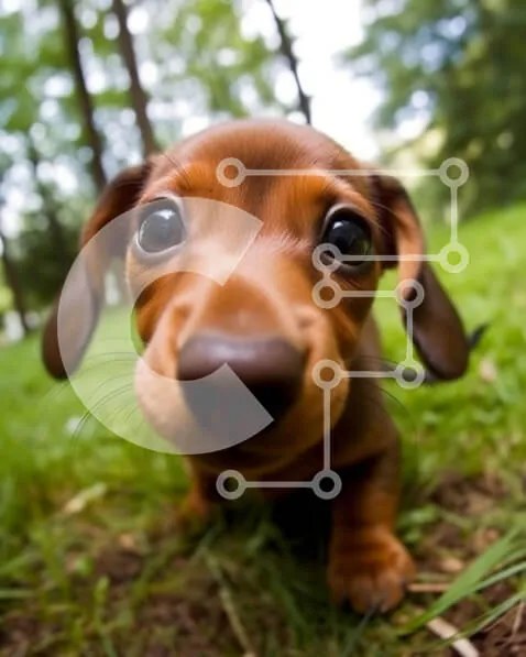 Intra Συλλεκτικό Ξύλινο Παζλ Plywood  4mm - Παιχνιδιάρικο Dachshund Dog in the Park Φωτογραφία Σε Ξύλινο Κουτί - Διαστάσεις: 10x10 cm – 25 κομμάτια