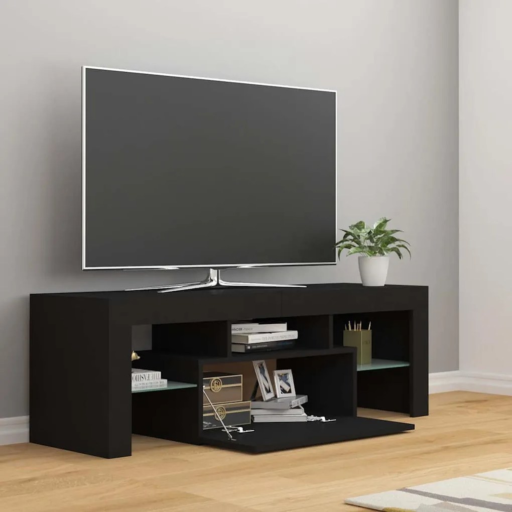 vidaXL Έπιπλο Τηλεόρασης με LED Μαύρο 120x35x40 εκ.