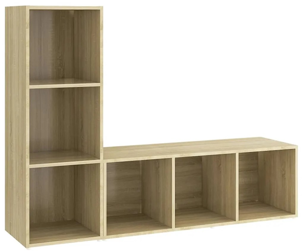 vidaXL Έπιπλα Τηλεόρασης 2 Τεμ Sonoma Δρυς 107 x 35 x 37εκ Επεξ. Ξύλο