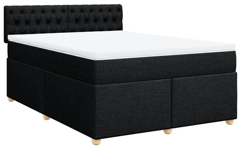 ΚΡΕΒΑΤΙ BOXSPRING ΜΕ ΣΤΡΩΜΑ ΜΑΥΡΟ 160X200 ΕΚ. ΥΦΑΣΜΑΤΙΝΟ 3286740