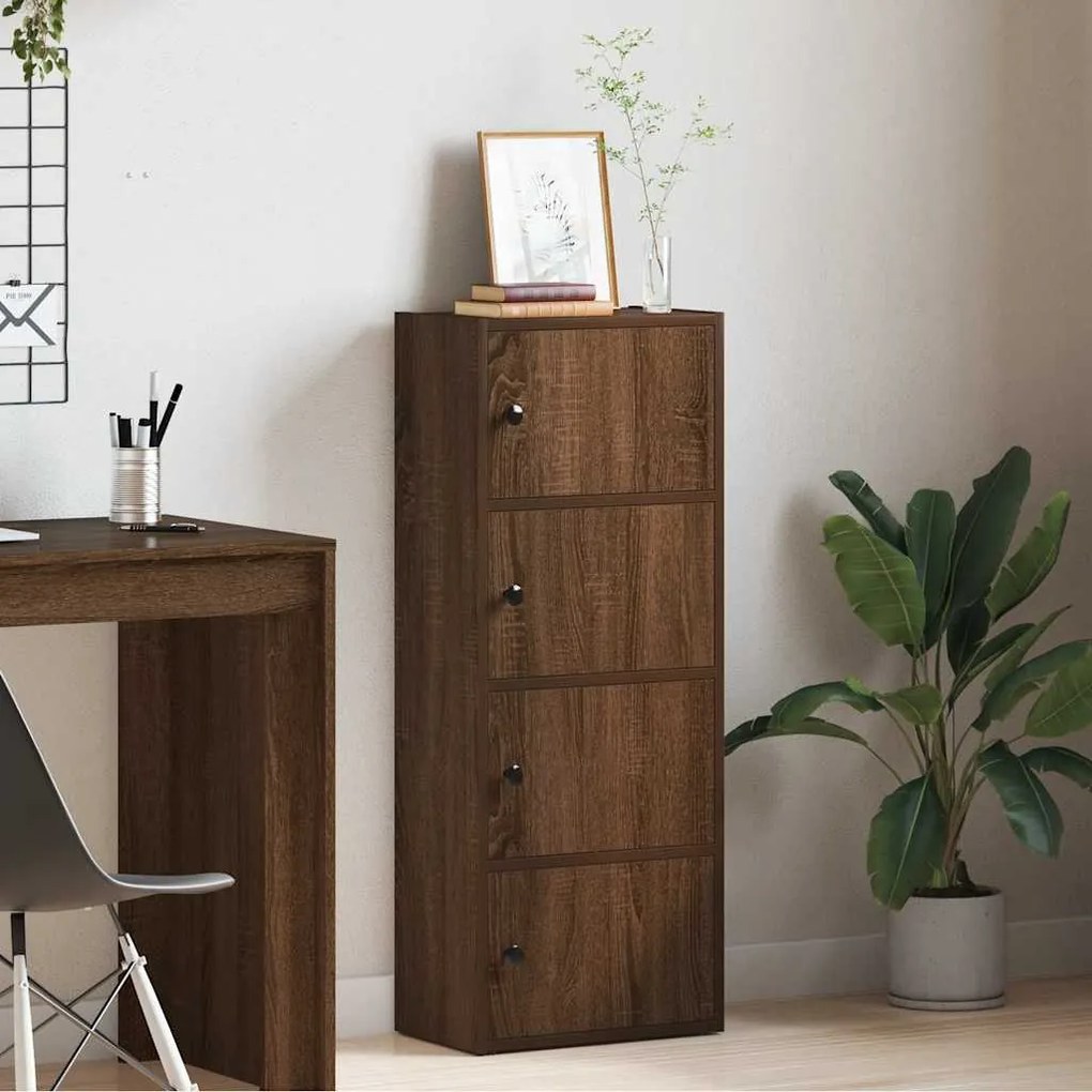 Βιβλιοθήκη Καφέ Δρυς 40x24x102 εκ. από Επεξεργασμένο Ξύλο - Καφέ