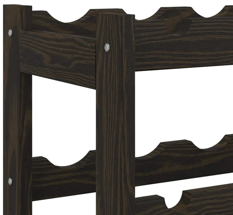 vidaXL Ραφιέρα Κρασιών για 42 Μπουκάλια Μαύρο από Μασίφ Ξύλο Πεύκου