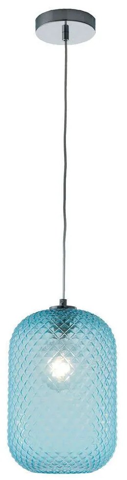 Φωτιστικό Οροφής Ashford I-ASHFORD-S20 BLU 1xE27 Φ20cm 150cm Aqua Luce Ambiente Design Glass