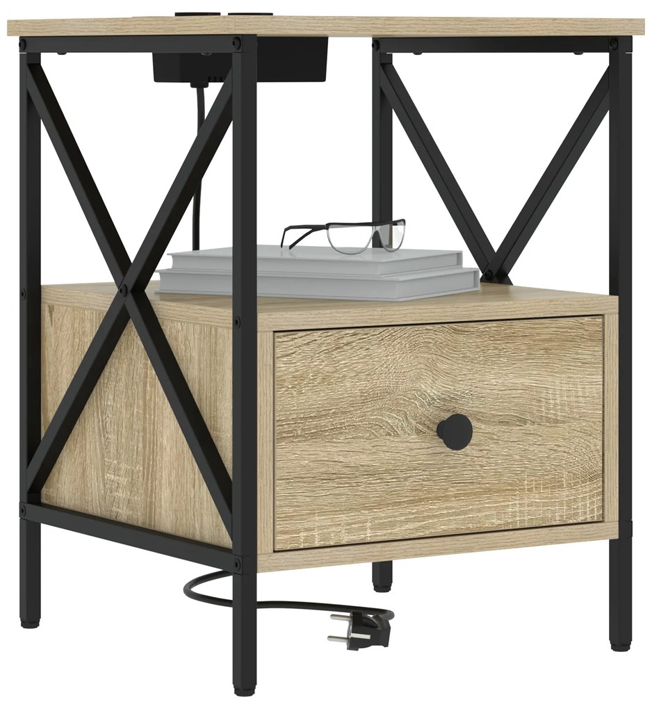 vidaXL Κομοδίνο Sonoma Δρυς 41.5 x 40.5 x 55 εκ. Επεξεργασμένο ξύλο