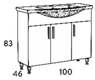 Πάγκος μπάνιου με Νιπτήρα SIENA 100 Sonoma Dark 100x46x85 εκ.