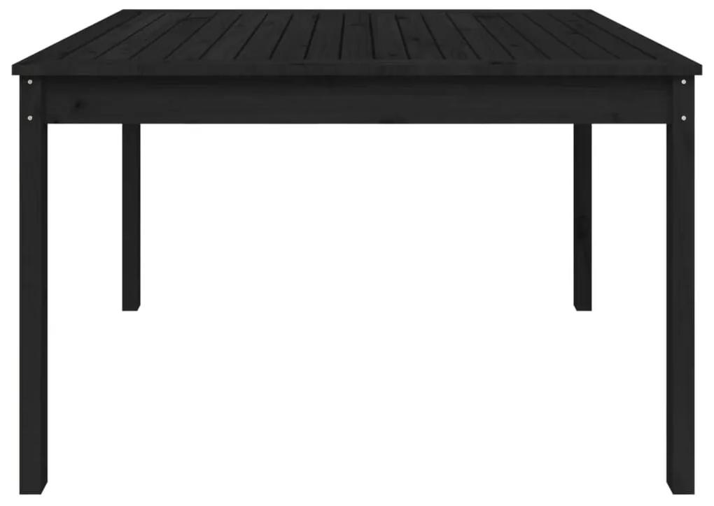 Τραπέζι Κήπου Μαύρο 121x82,5x76 εκ. από Μασίφ Ξύλο Πεύκου - Μαύρο