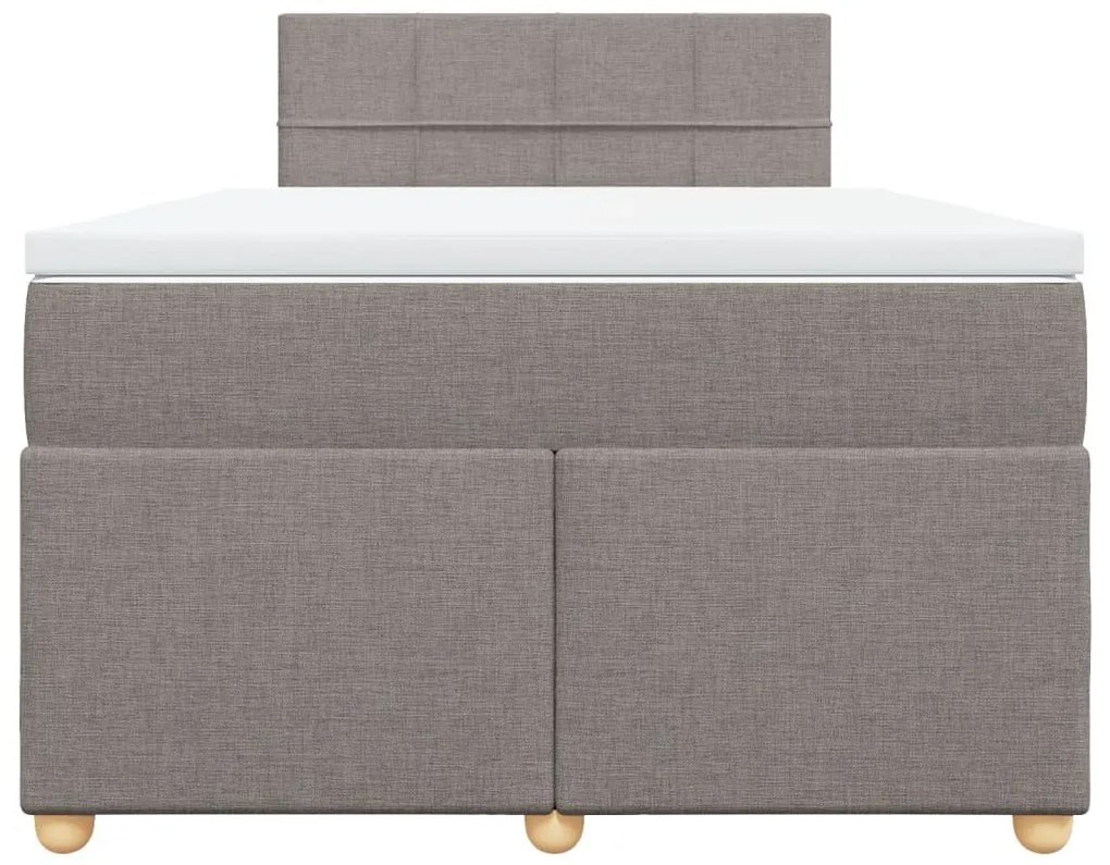 Κρεβάτι Boxspring με Στρώμα Taupe 120x190 εκ. Υφασμάτινο - Μπεζ-Γκρι