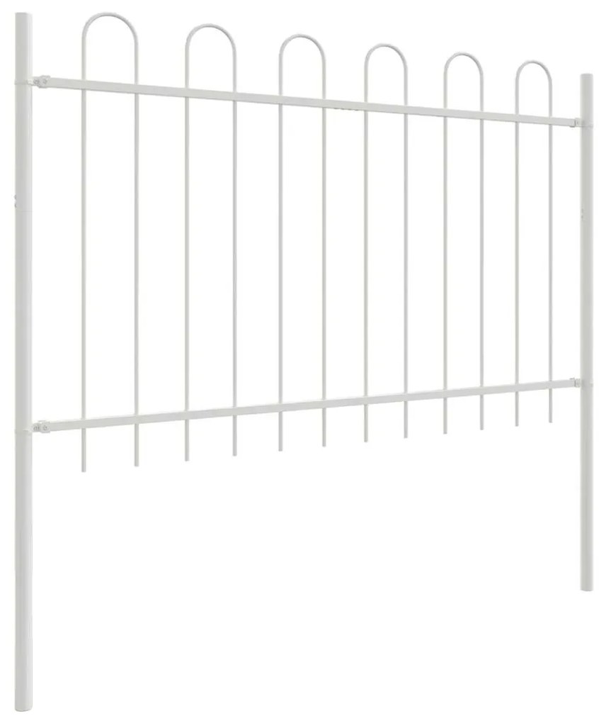 vidaXL Φράχτης Κήπου Λευκό 3.4 x 1 μ Ατσάλι με Επικάλυψη Πούδρας