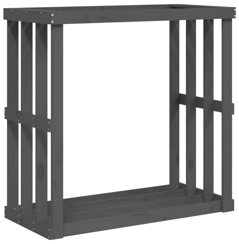 vidaXL Ξυλοθήκη Εξ. Χώρου Γκρι 108x52x106 εκ. από Μασίφ Ξύλο Πεύκου