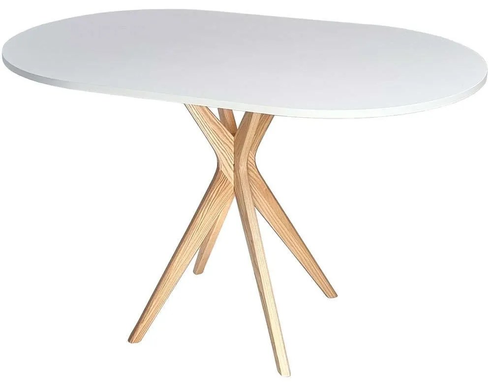 Τραπέζι Jubi JUBITOV1 100x75x73cm Natural-White Mdf, Wood