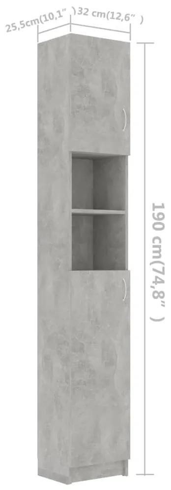 Στήλη Μπάνιου Γκρι του Σκυροδέματος 32x25,5x190 εκ. Μοριοσανίδα - Γκρι