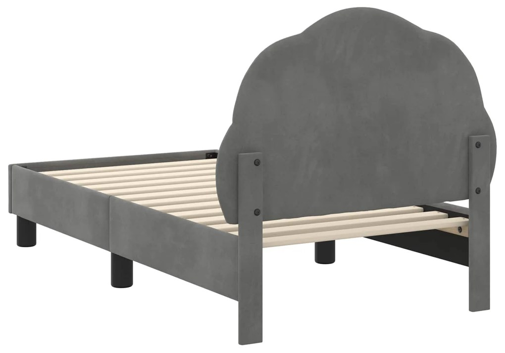 vidaXL Κρεβατική βάση για παιδιά με προσκέφαλο Σκούρο Γκρι 70 x 140 cm