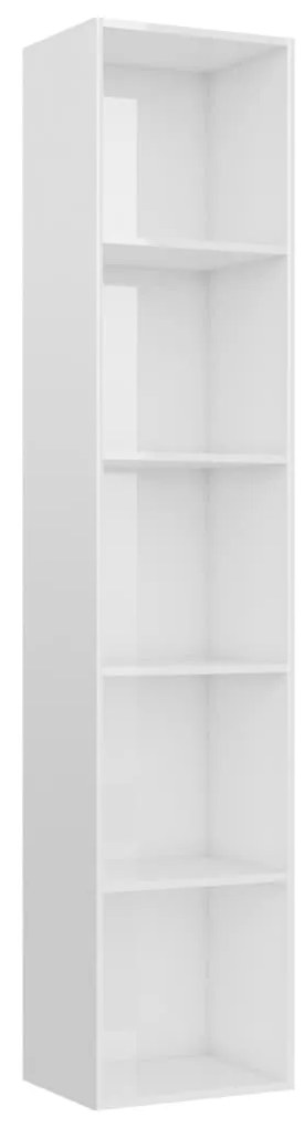 vidaXL Βιβλιοθήκη Γυαλιστερό Λευκό 40 x 30 x 189 εκ. από Επεξ. Ξύλο