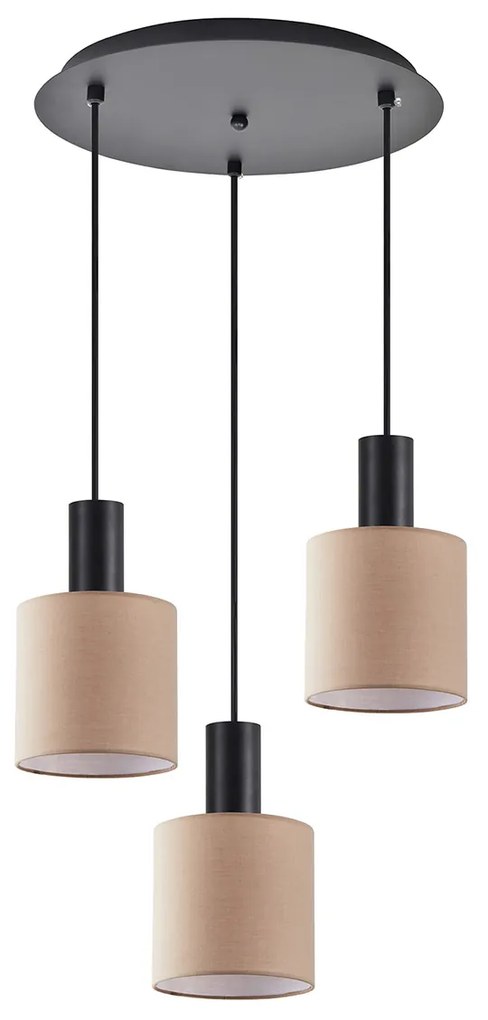Φωτιστικό Οροφής Τρίφωτο Homelighting 77-8523 Black/Brown