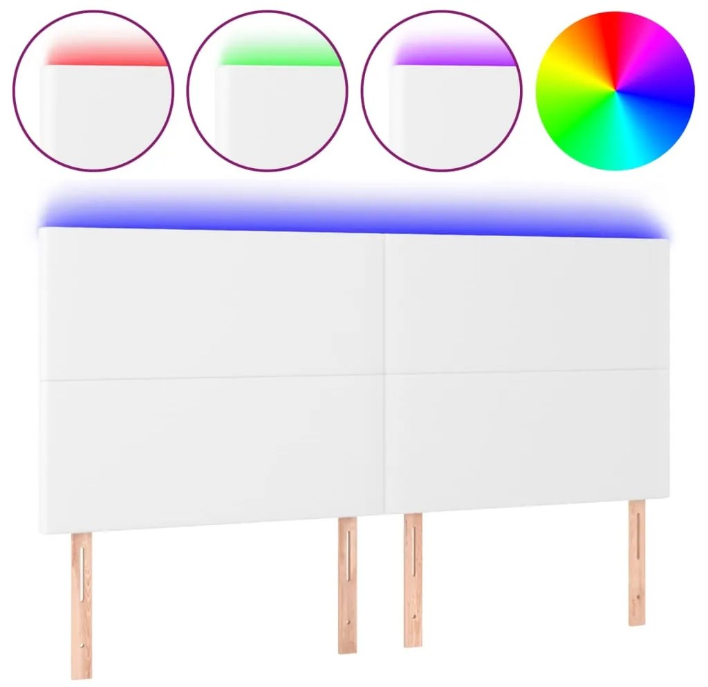 vidaXL Κεφαλάρι Κρεβατιού LED Λευκό 160x5x118/128 εκ