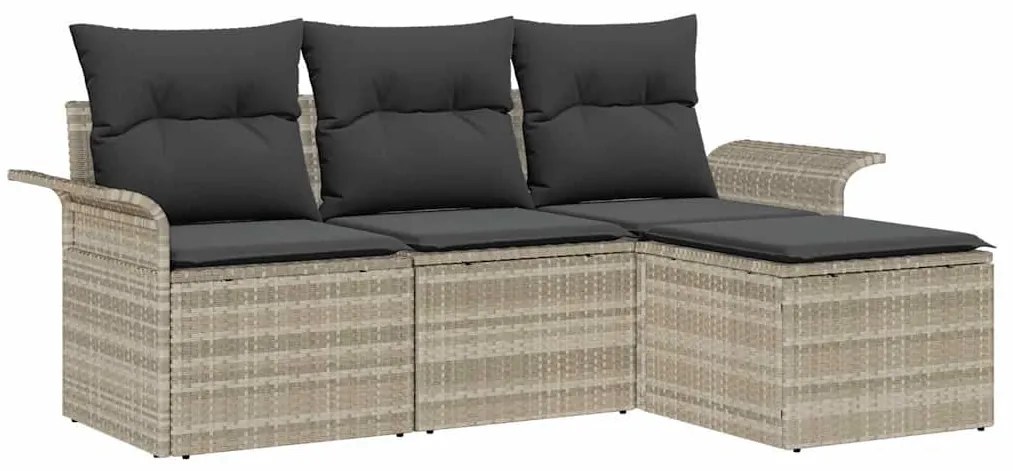 vidaXL Σετ Καναπέ Κήπου 4 pcs Γκρι 55 x 55 x 37εκ συνθετικό ρατάν