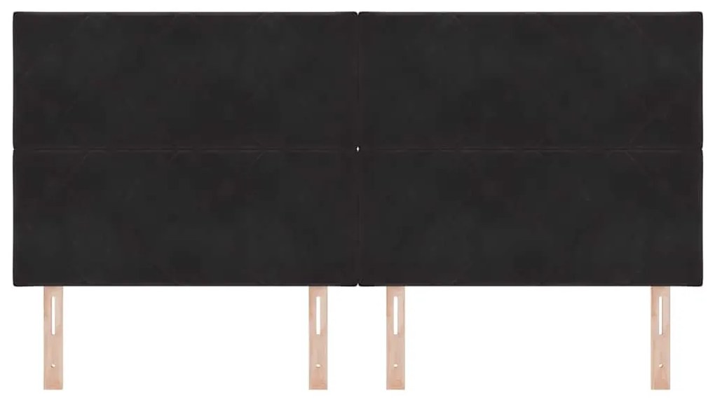 vidaXL LED Κεφαλάρι με φώτα λωρίδας LED Μαύρο 200 cm Βελούδο