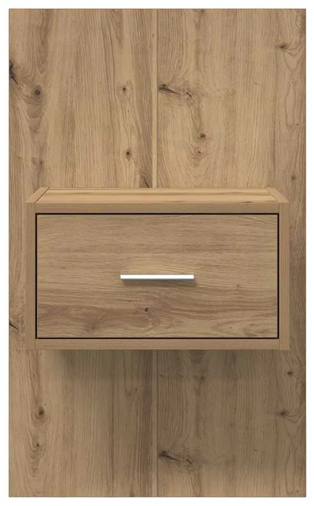 vidaXL Κομοδίνο με συρτάρι 2 pcs Artisan Oak 50 x 32,5 x 80 εκ.