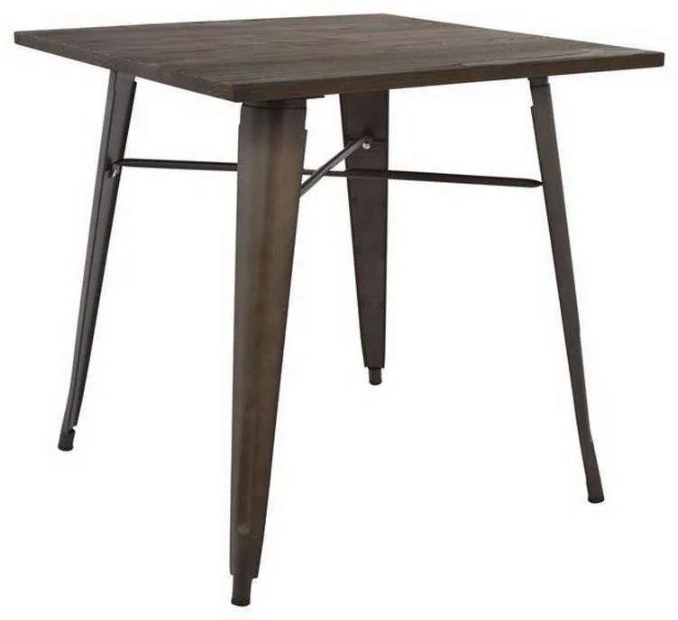 Τραπέζι HM0611.04 Rusty 80x80x76cm Μέταλλο,Ξύλο